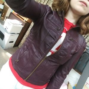Plum Moto Jacket Faux Leather